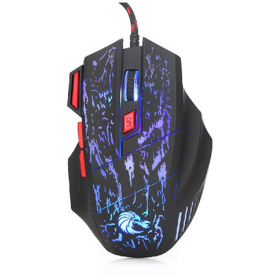 

HXSJ H300 USB Wired Gaming Mouse Ergonomic Mice with Breathing Light 5500DPI 7 Buttons for PC Laptop