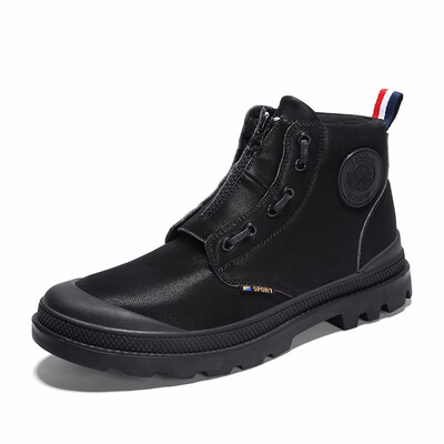

Mens Shoes Work Shoes Fashion Winter Boots Men Light Martin Boots Genuine Leather Shoes Men Black Khaki Yellow Size 39-44