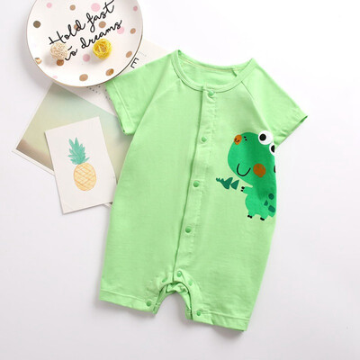 

Baby Clothing 100 Cotton Nnisex Rompers Baby Boy Girls Short Sleeve Buckle button Summer Cartoon Toddler cute Clothes