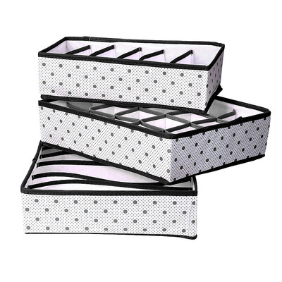 

〖Follure〗3PC Bra Underwear Socks Zipper Storage Box BK
