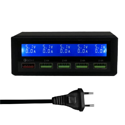 

Intelligent USB Quick Charge 5 Port LCD Display Multifunctional Mobile Phone Fast Wall Chargeur