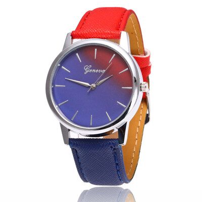 

Special sales fashion small fresh belt watch female table candy color gradient color student watch