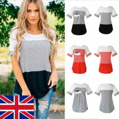 

Women Pregnant Maternity Clothes Nursing Tops Breastfeeding T-Shirt Top 8-16