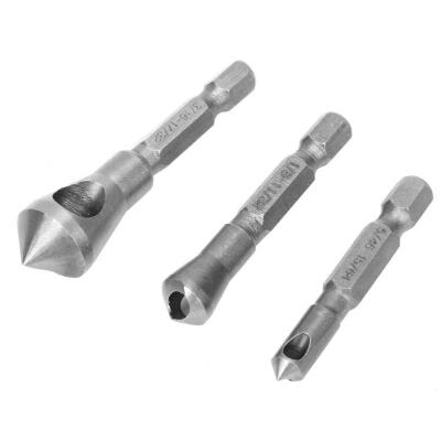 

Greensen 3pcs Hex Shank Inch Oblique Hole Chamfering Drill Bits Countersink Deburring Tool Set