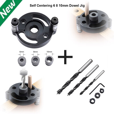 

〖Follure〗Self Centering 6 8 10mm Dowel Jig Wood Panel Hole Puncher Hole Locator Beech Ce