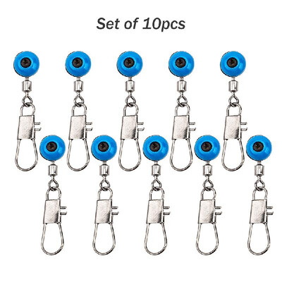 

20Pcs Fishing Space Beans Rolling Swivel Float Connectors Running Beads Snap Links Swivels Fishing Accessories