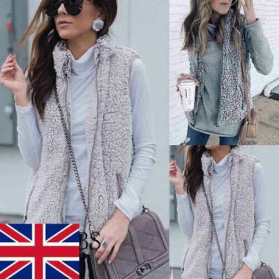 

Women Winter Fluffy Coat Fleece Fur Jacket Teddy Bear Vest Casual Outerwear