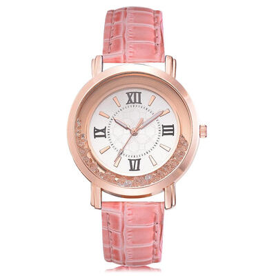 

GAIETY Rhinestone Quartz Watches Women Leather Strap Analog Wristwatch