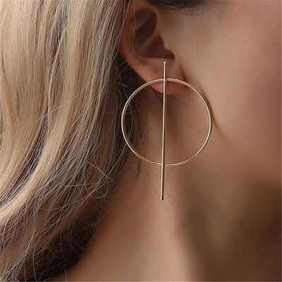 

European&American style Earrings for Woman 2019 Exaggeration Big Four Layers Ring Earrings Gold color Fashion Jewellery Gift
