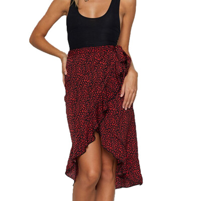 

Women Lady Leopard High Waist Bodycon Wrap Midi Skirt Party Cocktail Club Dress