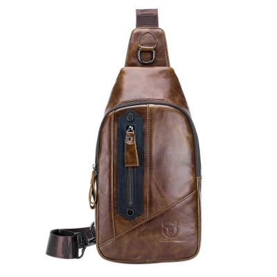 

BULLCAPTAIN Genuine Leather Shoulder Bags Sports Men Crossbody Chest Bags