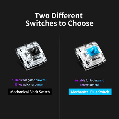 

AJAZZ Mechanical Gaming Keyboard Blue Switch N-Key Rollover 108 Keys 9 Touch Keys Colorful Light Effect Programmable Buttons Supp