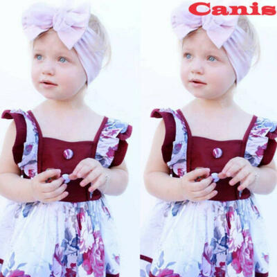 

Newborn Kids Baby Girl Floral Dress Headband Party Wedding Pageant Dress Clothes