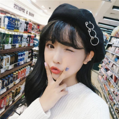 

Vintage Unisex Women Men Wool Warm Plain Beret Beanie Hat Cap