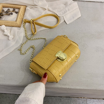 

Ins fashion texture foreign style womens bag 2019 new bag chic chain bag Korean Joker casual messenger bag