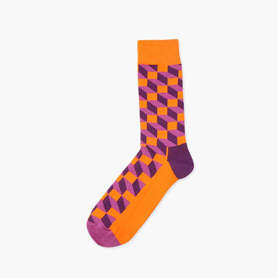 

Happy Socks Causal Breathable Lattice Hit Color New Harajuku Socks Colored Cotton Mens Crew Socks 1 Pair