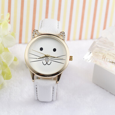 

Womens Watches Best Sellers Simple Fashion Cats Face Clock Rhinestore zegarki damskie Dropshipping adorable Wrist Watch 30