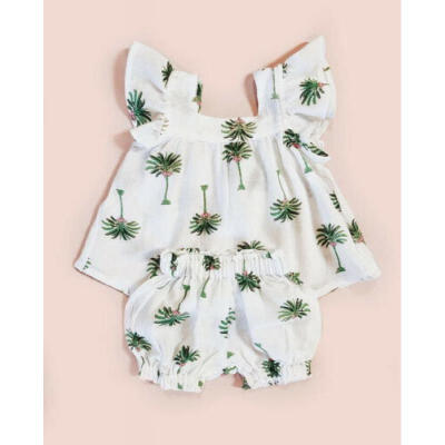 

US Fashion Toddler Baby Girl Flower Plants Tops Shorts Pants 2Pcs Outfit Clothes