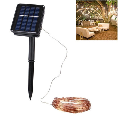 

Solar LED String Copper Wire 100 LEDs IP65 Waterproof Holiday Decoration 10M