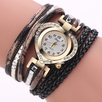 

Fashion duoya brand bracelet watch fast-selling explosion models diamonds love twist braid winding womens fashion watch