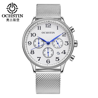 

Augustus OCHSTIN multi-function three-eyed calendar multi-function mesh belt mens watch mens watch