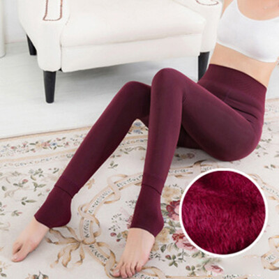 

Women Solid Fleece Lined Thermal Leggings Sexy Ladies Skinny Winter Warm Pants