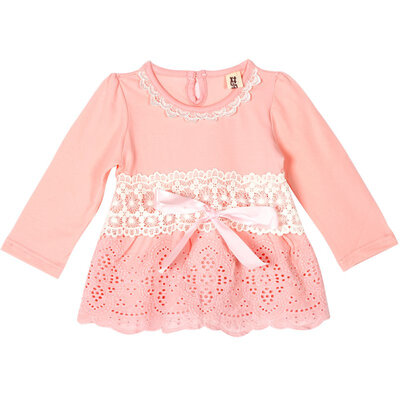 

Spring Long Sleeve Lace Bow Baby Party Birthday girls kids Children Cotton dresses princess infant Dress Vestido