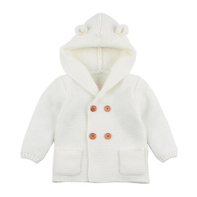 

Baby Boy Knitting Cardigan Winter Solid Sweaters Long Sleeve Hooded Coat