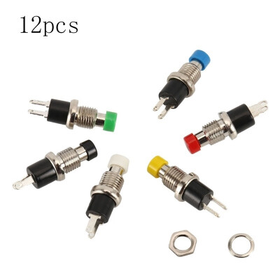 

12Pcs 1A 250V AC 2 Pins SPST Momentary Mini Push Button Switch Normal Open CYT1078