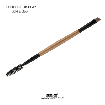 

Gobestart Duo Brow Makeup Brush Wood Handle Double Sided Eyebrow Flat Angled Brushes