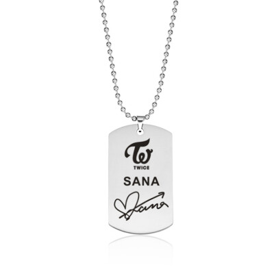 

KPOP TWICE Stainless Steel Tag Signature Lettering Pendant Necklace Boys Girls Couple Necklace Hot Gifts for Fans