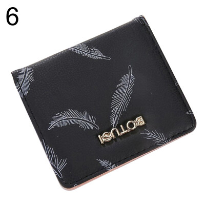 

Antler Feather Bifold Purse Card Cash Holder Women Faux Leather Short Wallet