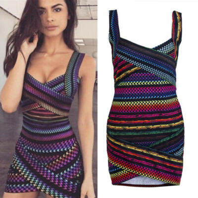 

Summer Women Sleeveless Bandage Bodycon Evening Party Cocktail Short Mini Dress