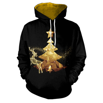 

Men\s Casual 3D Print Hoodie Santa Tree Christmas Hoodie