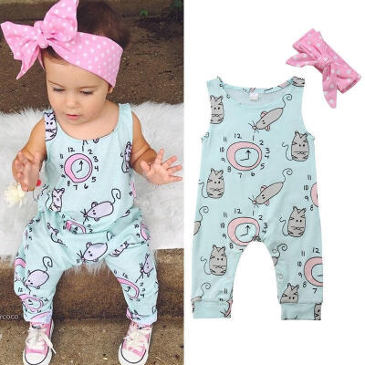 

Baby Girl Romper Jumpsuit Playsuit Headbands Outfits Clothes