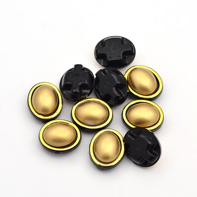 

Sew on Taiwan Acrylic Garment Accessories Oval Gold 17x13x8mm Hole 1mm