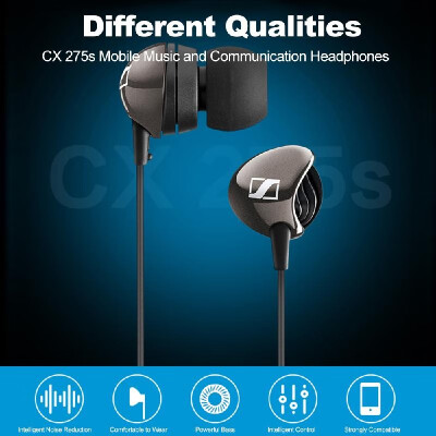 

Sennheiser CX 275s Universal Mobile Headset In-ear Headphones 35mm Wired Stereo Earphones Dynamic Coil Earbuds Game Video Music