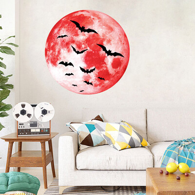 

Toponeto Creative Luminous Moon-shadow Wall Sticker Halloween Decoration Sticker Bat