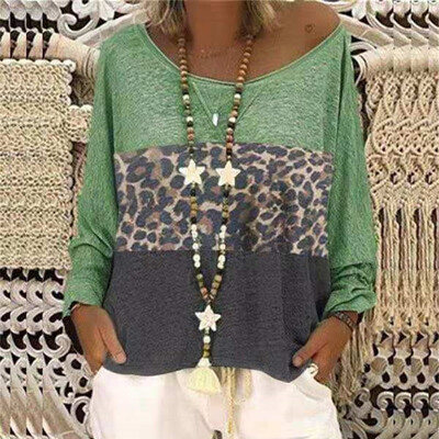 

Starmoon Women Long Sleeve V-Neck Patchwork Pullover T-Shirt Blouse Tops