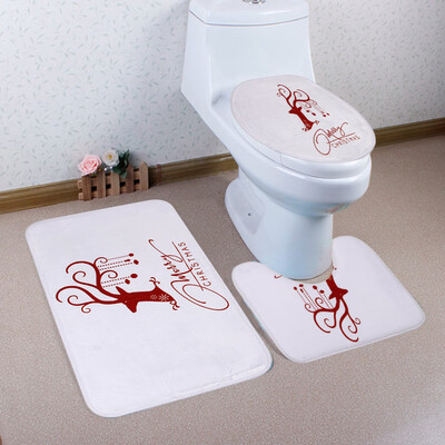 

Tailored Home Christmas Toilet Foot Pad Seat Cover Radiator Cap Bathroom Sets