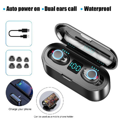 

F9 Earphone Bluetooth50 Earbuds Dual Ear Headphone Stereo In Ear HD Headset with Charging Box