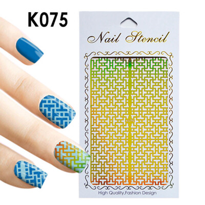 

Toponeto 1Pc Irregular Hollow Nail Art Vinyls Stencil Stickers Manicure