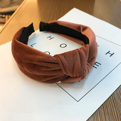 

Women Lovely Bowknot Cross Knot Wide Solid Hairband Boho Headband Accessory