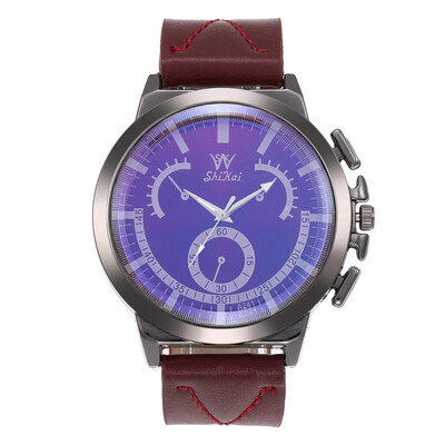 

Gobestart Luxury Men Watch Business Large Dial Watch Fashion Quartz Leather Belt Watch