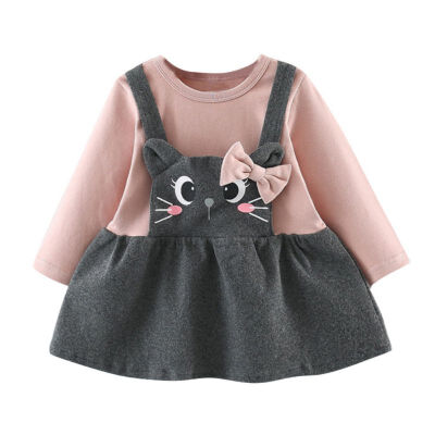 

Xmas Autumn Baby Girl Dress Cartoon Strap Fashion Kids Dress For Girls 0-24M Newborn Baby Girl Clothes Princess Dress