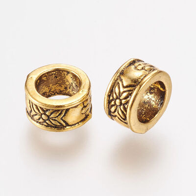 

Tibetan Style Alloy European Beads Ring Antique Golden 8x45mm Hole 5mm