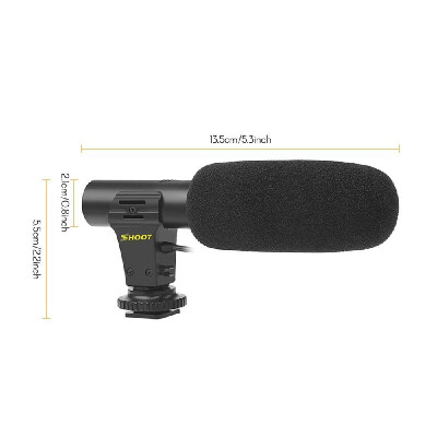 

SHOOT XT-451 Portable Condenser Stereo Microphone Mic with 35mm Jack Hot Shoe Mount for Canon Sony Nikon Camera Camcorder DV Smar