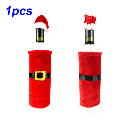 

Wine Bottle Cover Santa Christmas Bag Drink Holder For Xmas Dinner Party Decor