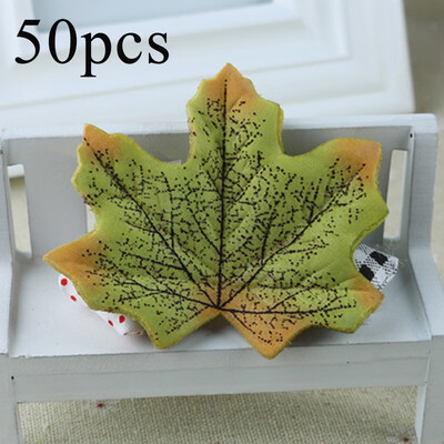 

50Artificial Fall Fake Silk Leaves Lovable Autumn Maple For Wedding Party Decor
