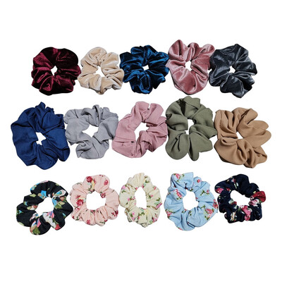 

〖Follure〗15pcs Hair Scrunchies Velvet Chiffon Cotton Elastic Hair Bands Scrunchy Hair Tie
